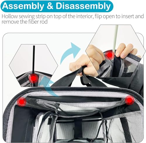 Wakytu TSA Approved Pet Carrier for Small Medium Cats and Dogs | Dog Carrier with Adequate Ventilation | 4 Mesh Windows, 3 Entrance, Locking Safety Zippers, Padded Shoulder Strap, Black - color: 1.0 Black, size: 17.7"L x 11.0"W x 8.3"H