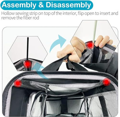 Wakytu Pet Carrier for Medium Large Cats and Dogs, Dog Carrier Travel Bag with Adequate Ventilation, 5 Mesh Windows, 3 Entrance, Locking Safety Zippers, Padded Shoulder and Carrying Strap, Large - color: 1.0 Grey, size: 19.3"L x 13"W x 13"H