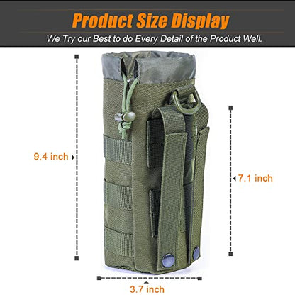 Upgraded Tactical Drawstring Molle Water Bottle Holder Tactical Pouches - color: Army Green