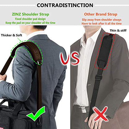 ZINZ Bag Shoulder Strap, Padded Adjustable Shoulder Strap Replacement - color: Brown, size: 57"