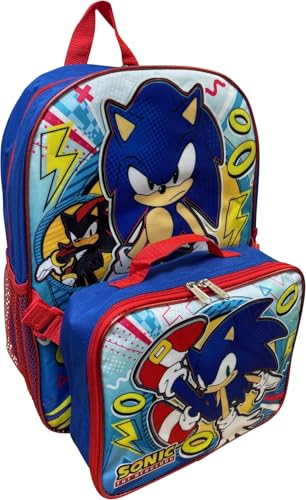 Ruz Sonic The Hedgehog 16 Inch Backpack With Detachable Matching Lunch Box (Sonic III) - style: Sonic Iii