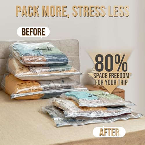 TAILI Vacuum Storage Bags with Rechargeable Electric Pump, 16 Pack (6M+6L+4XL), Vacuum Seal Bags for Clothing, Packing Cube Compression for Vacation Cruise, Portable Storage for Travel Essentials - size: 16 Combo