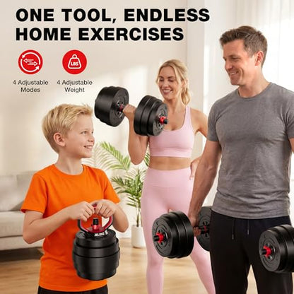AD01 Adjustable Dumbbells Set, 30/45/70/92LBS Free Weight Set, 5 in 1 Weight Set Used as Kettlebells, Barbell, Push up Stand, Exercise Fitness for Home Gym Suitable Men/Women - color: 45LB(22.5LB Pair)