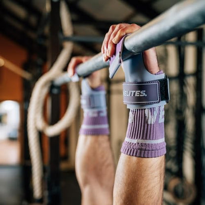 Velites - All Terrain Grips - Official Crossfit® Games Gymnastics Grips - No-Chalk Required - for All Bars & Surfaces - Includes Wristbands & Bag - color: Purple, size: Large