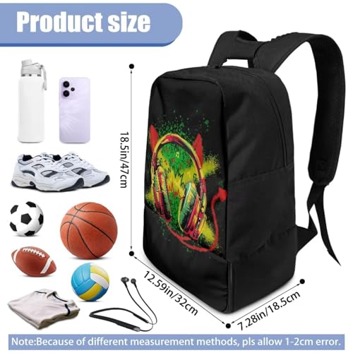 Basketball Backpack With Separate Ball Compartment And Shoes Fit Basketball Volleyball Football - color: Headphones