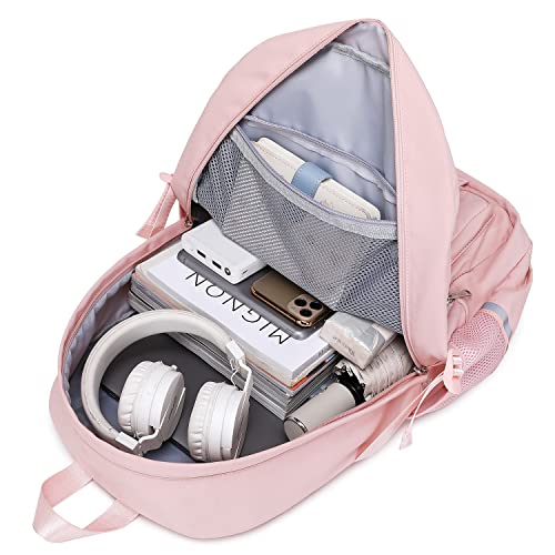 abshoo Big Student Laptop Backpack For College Women Middle High School Teen Girls Bookbag Travel Daypack (Pink) - color: Pink