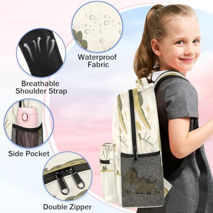Cartoon Dinosaur Backpack with Chest Strap, Casual Backpack for Women Men, 16 Inch Daypack for Travel Work, Dinosaur - color: Metallic
