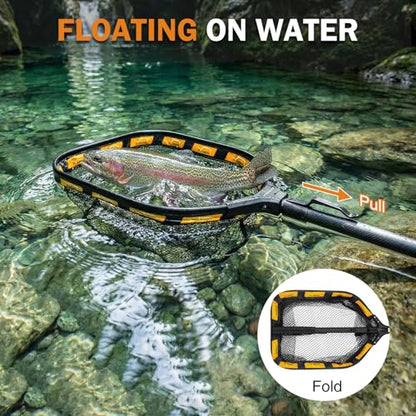 PLUSINNO Fishing Backpack with Fishing Gear Fishing Net, Waterproof Tackle Backpack with Rod Holders, Tackle Box, Lures, Tools, Pliers & Accessories, Fish Gifts for Men - color: Khaki Backpack With Net