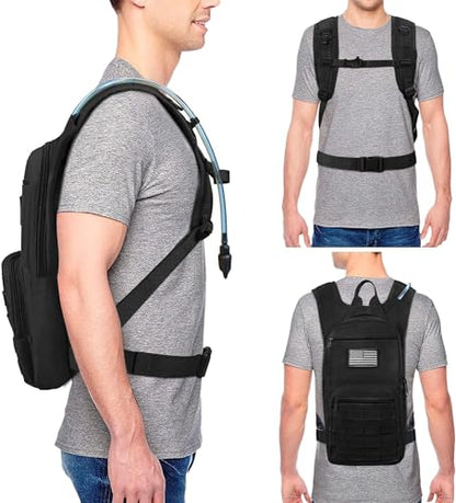 NOOLA 3L Hydration Backpack, Water Backpack with TPU Water Bladder, Tactical Hydration Pack for Men Women, Molle Water Backpack for Hiking, Biking, and Hunting - color: Black