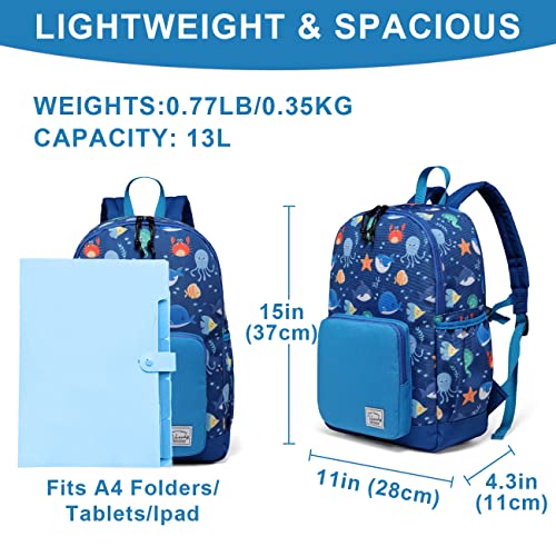 VASCHY Kids backpacks, Cute Lightweight Water Resistant Preschool Backpack for Boys and Girls Chest Strap | Cute - color: Ocean Animals, size: Small (4-6 Yrs) - 15'' H