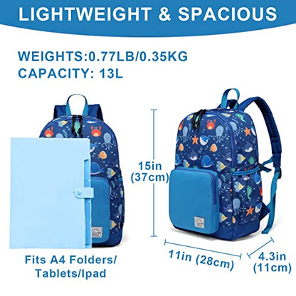 VASCHY Kids backpacks, Cute Lightweight Water Resistant Preschool Backpack for Boys and Girls Chest Strap | Cute - color: Ocean Animals, size: Small (4-6 Yrs) - 15'' H