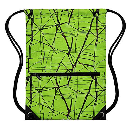 HOLYLUCK Drawstring Backpack Bag Sport Gym Sackpack - color: Metallic-green