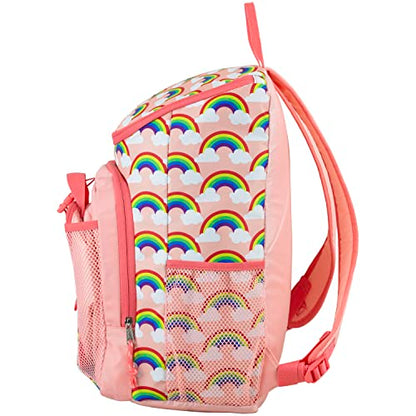 FUEL Lunch Backpack Set Teens Student Water Resistant Bookbag Bag Soft Reusable Insulated Cooler Lunch Box Thermal Travel Office Lunch Bag, Rainbow - color: Coral