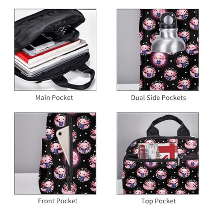 Compact Urban Commute Backpack Cute Axolotl Cherry Flower Blossom, Slim Fit Laptop Daypack for Office Business Casual Daily Wear Men Women - color: Picture (1183)