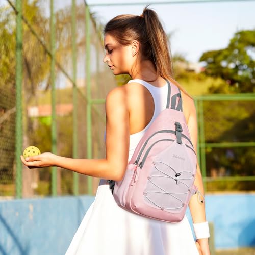 G4Free Pickleball Sling Bag for Women - Lightweight Crossbody Sports Bag - color: Pink