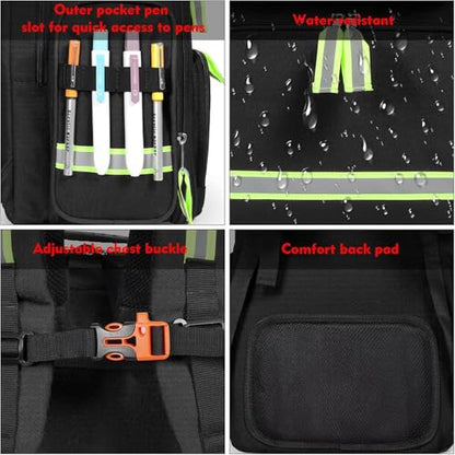 Gatycallaty First Aid Backpack Emergency Medical Backpacks Empty Waterproof Survival Bags Trauma Bag for Nurses Home Car (Black, Pack of 2) - color: Black, Pack of 2