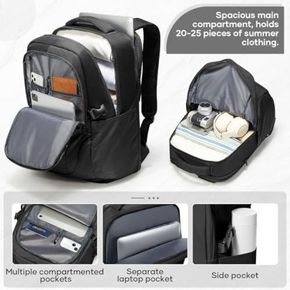 suwasp Large Travel Backpack for Women Men Mochila Airline Approved Carry On Personal Item Backpack Bag Frontier Airlines Personal Item Travel Bag Flight Approved Luggage Backpack - Black - color: Black, size: Large