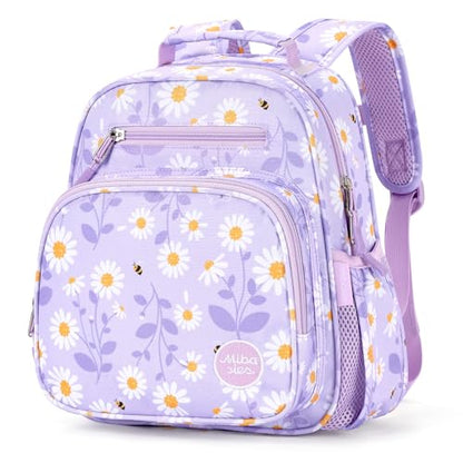 mibasies Toddler Backpacks for Girls 2-4: Little Kid Bookbag for Preschool Prek Daycare - Daisey Purple - color: Daisey Purple, style: Toddler-12"h(not Fit Folder)