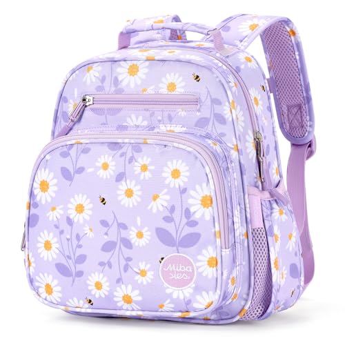 mibasies Toddler Backpacks for Girls 2-4: Little Kid Bookbag for Preschool Prek Daycare - Daisey Purple - color: Daisey Purple, style: Toddler-12"h(not Fit Folder)