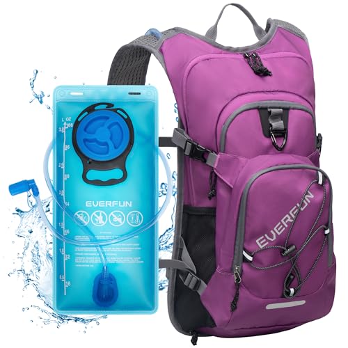 Everfun Hydration Backpack 18L with Water Bladder 2L/3L Hiking Water Backpack Women Men Hydration Pack Insulated Lightweight Day Hydropack with Storage for Hiking, Biking, Running, Festival - color: Beautyberry, size: 3L Bladder