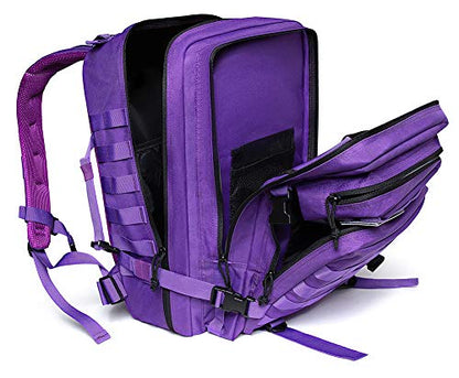 QT&QY 45L Military Tactical Backpacks Molle Army Assault Pack 3 Day Bug Out Bag Hiking Treeking Rucksack… - color: 3.1 Violet
