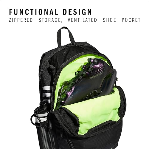 adidas Stadium 4 Soccer Backpack – Team Sports Bag with Ball Pocket, 36L - color: Black/3.0