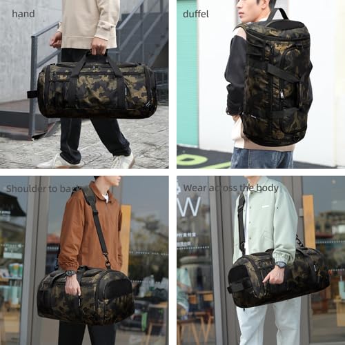 ROYALFAIR Basketball duffel bag Large Sports Bag with Separate Ball Holder & Shoes Compartment,Best for Basketball, football,Volleyball,Gym - color: camouflage