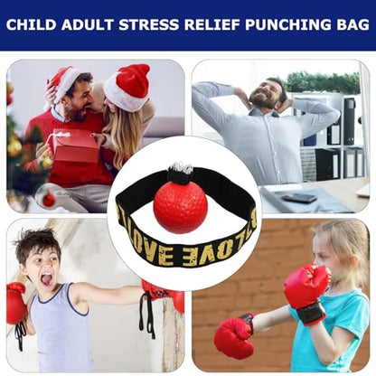 Boxing Reflex Ball, Boxing Training Ball Reflex, Boxing Ball with Headband -Hand-Eye Coordination for Men,Indoor Training Boxing Supplies Headband for Parks, Gym, Living Room, Bedroom, Courtyard