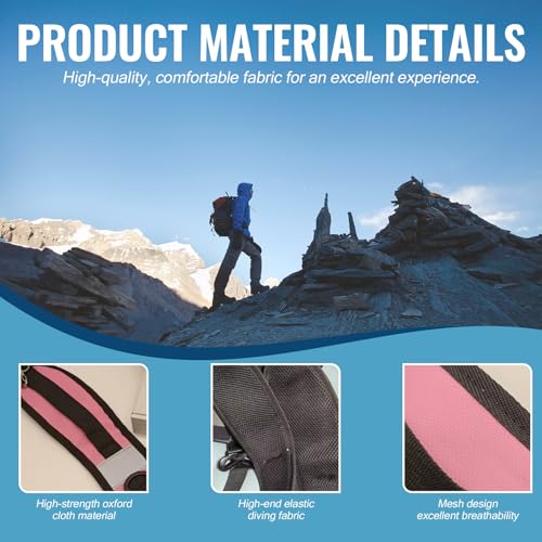 PAASTAl Backpack Straps,Relacement Adjustable Padded Shoulder Straps for Bag, with Metal/Plastic Clips. - color: Pink Alloy