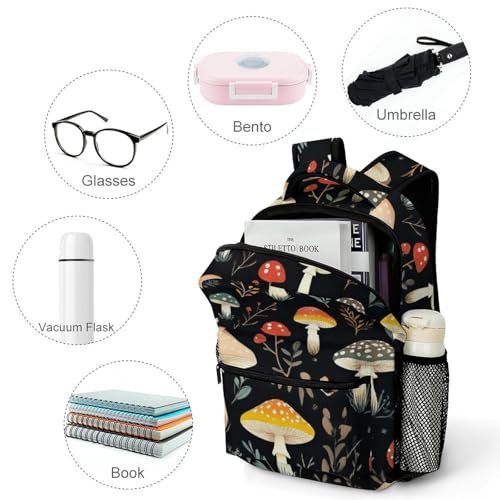 Casual Laptop Backpack for Men Women Travel Large Daypack Lightweight Backpack Dark Wild Mushrooms Bookbags for College Office Hiking - color: Color(533)