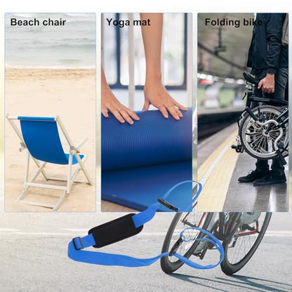 PATIKIL Carrying Beach Chair Straps, Adjustable Beach Chair Straps Shoulder Carrying Straps for Folding Chair Backpack, Navy Blue - color: Navy Blue