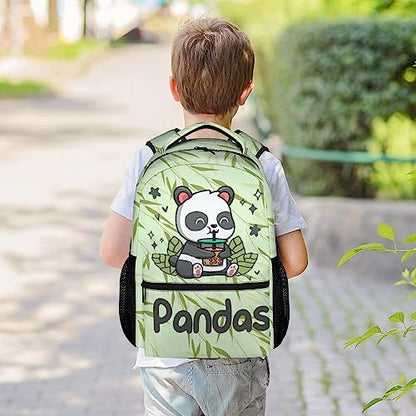 Panda Backpack for Girls Boys, 16 Inch Panda Theme Bookbag with Adjustable Straps, Durable, Lightweight, School Bag with Large Capacity - color: Panda1