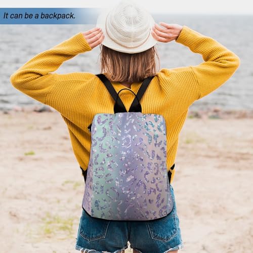 Anti-Theft Daypacks Gradient Purple Glitter Print Backpack Purse for Women Fashion Bag Travel Pack Basic Casual Bags - color: Gradient Purple Glitter Print, size: No Custom