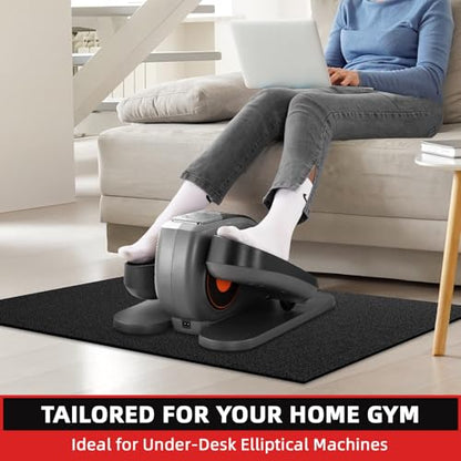 Treadmill Mat, 7'x3'/6'x3'/6'x2.5'/5.6'x2'/4'x2', 6mm Thick Exercise Equipment Gym Mat for Hardwood FloorCarpet, Compatible with Peloton Bike, Indoor Spin Bike, Elliptical - color: 48"x24"x6mm-black