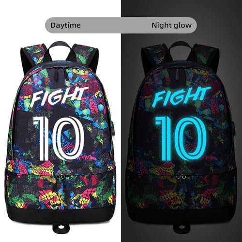 Soccer Player 10 Luminous Ball Storage Backpack Sports Equipment Depositary Multifunctional Bag For Men Women - color: Red - 1