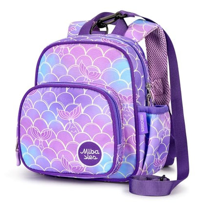 mibasies Backpack Leash for Toddlers 1-3: Baby Backpack for Girls with Anti-Lost Harness - Mermaid Purple - color: Mermaid Tail, style: Leash (Age 1-2)