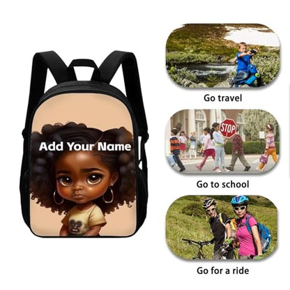 African Black Girls Backpacks Ages 6-8/8-10 Personalized Bookbag for Kids 3Rd Grade/4Th Grade Magic School Bag Custom Name Book Bag - color: African Black Girl-16