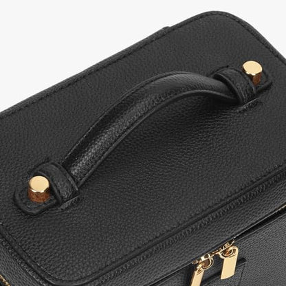 Makeup Bag Vanity Case with Removable Divider Travel Toiletry Bag Portable Cosmetic Bag Makeup Organizer Case (Black) - color: Black