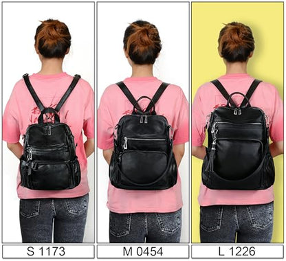 UTO Women Backpack Purse Leather Vegan Ladies Fashion Designer Rucksack Convertible Travel Shoulder Bag with Tassel - color: 01226 Beige Brown, size: Large