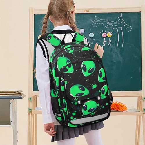 ALAZA Alien Space Doodle Fun Laptop Backpack Purse for Women Men Travel Bag Casual Daypack with Compartment & Multiple Pockets - color: Alien