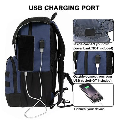 WOLT Laptop Backpack with USB Charging Port Fits Up to 17 Inch Laptop, College Backpack for Men Women, Computer Business Bookbag, Navy - color: Navy
