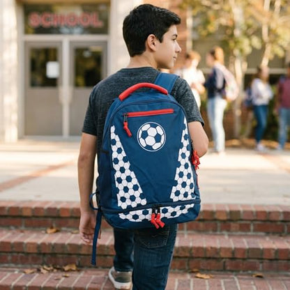 ChalkTalkSPORTS Soccer Backpack for School - Kids Soccer Bookbag with Shoe Pocket - Soccerball