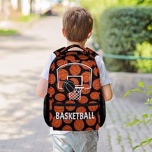 Mercuryelf Basketball Backpack for Boys Girls - 16 Inch Black Backpacks for School Travel - Cool Lightweight Bookbag for Kids - color: Basketball-3
