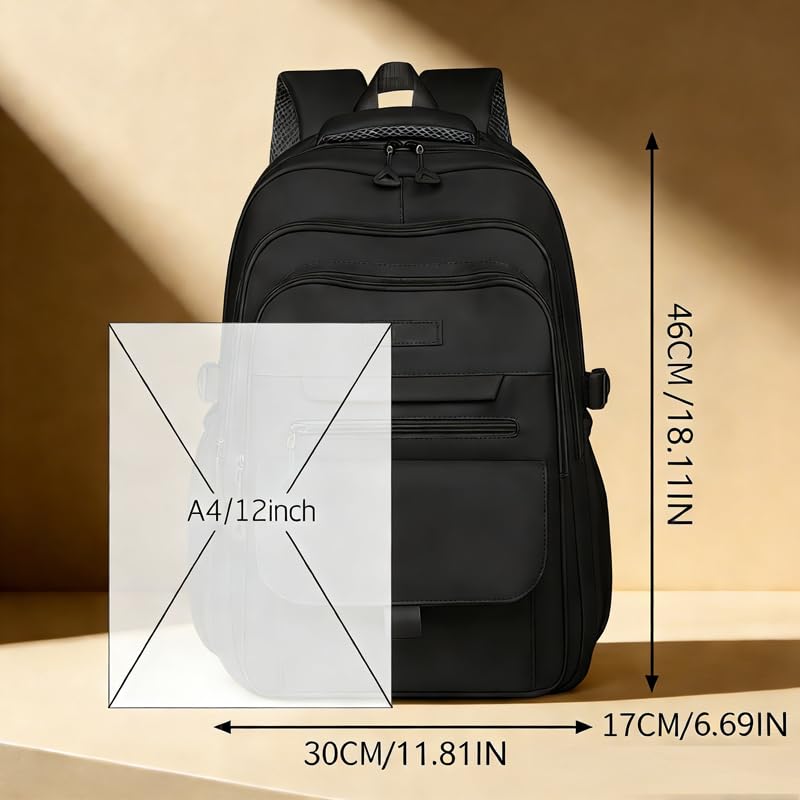 Eagerrich School Cute Aesthetic Backpack Girls Backpack for Students Kids Teen Girls Large Capacity Bookbags College Backpacks Laptop Lightweight Bookbag Casual Travel Daypacks School Bag（Black） - color: Black