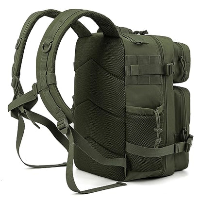 QT&QY 25L/45L Military Tactical Backpack For Men Molle Daypack 3 Day Bug Out Bag Hiking Rucksack With Bottle Holder - color: 25l Green