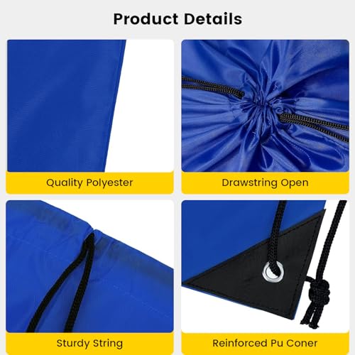 Vorspack 100 Pcs Drawstring Bags Bulk - Lightweight Drawstring Backpack, Cinch Bag for Party Sport Gym Trip Gift - Blue - color: Blue