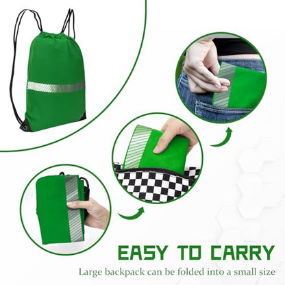 AYKRM Customized Green Drawstring Backpack Bag work Sackpack logo - color: Green-logo