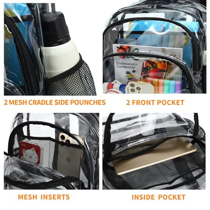 Clear Backpack, Clear Bag Stadium Large See Through Bookbag Heavy Duty PVC Transparent Backpacks for School - color: Yellow-1pack