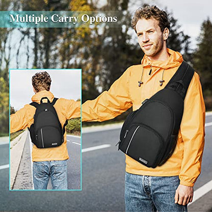 BAIGIO Camera Sling Bag Small Camera Backpack for Photographers,Water-resistant Camera Crossbody Bag Travel Caemra Backpack for DSLR SLR Mirrorless Camera - color: Black