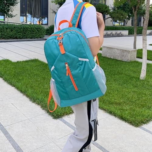 levayhill 25L Foldable Hiking Backpack,Small Packable Daypack Lake Blue | Lightweight Collapsible Bag,Water Repellent Travel Basic-Daypack,Men Women Camping Cycling Rucksack Outdoor Back Pack - color: Lake Blue